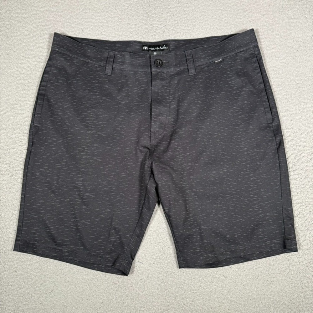 Travis Mathew Shorts Mens 38 Black‎ Hybrid Golf Casual Preppy Performance Logo
